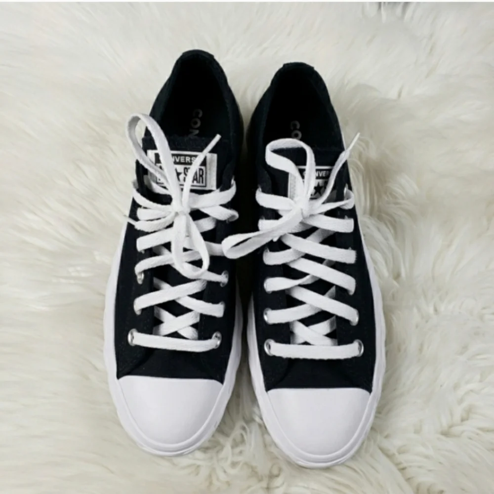 Converse Black and White Platform Low Top Sneakers